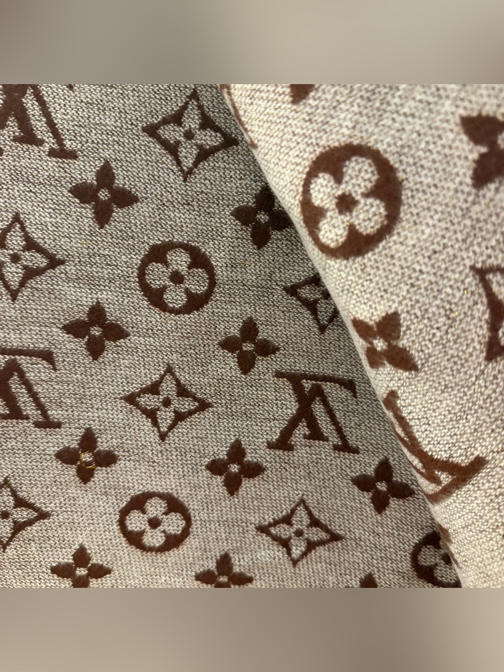 Reversible Split Monogram Cashmere Silk Scarf - Picture 12 of 14